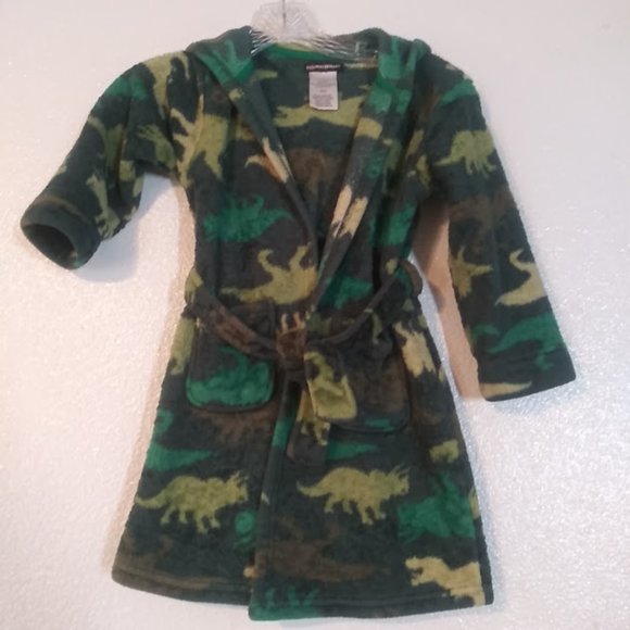 Climatesmart boys (childrens) size Small 4/6 green and brown dinosaur robe - Picture 1 of 9